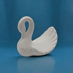 Andre Richard Vintage Swan White Porcelain Soap Trinket Dish Baby Shower Decor